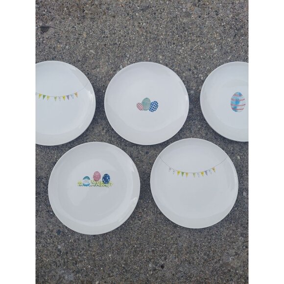 Rae Dunn Artisan Collection Happy Easter Plates Set Of 7 6 1/4" Ceramic Dishwash - Picture 3 of 5